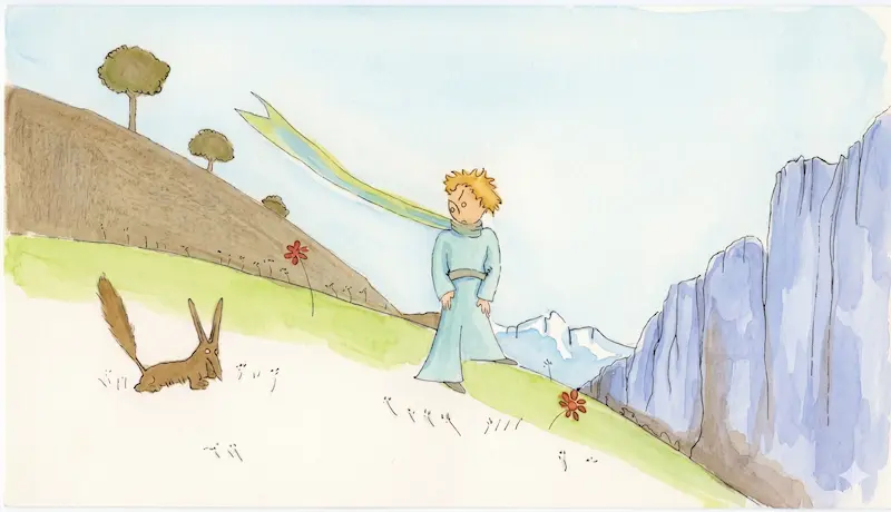 Le Petit Prince et le Renard — illustration d'Antoine de Saint-Exupéry